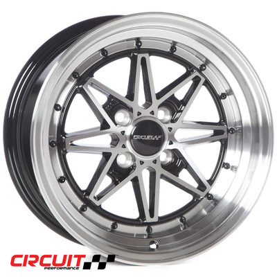 Circuit Performance CP24 15×8 Gloss Black / Machined Lip 4×100 [+25mm] Wheel