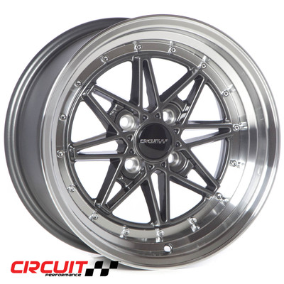 Circuit Performance CP24 15×8 Gloss Gun Metal / Machined Lip 4×100 [+25mm] Wheel