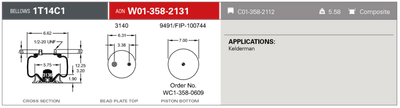 Firestone Ride-Rite Replacement Service Spring 1T14C1 RB 3/4CF 1/2ST PST (W013582131) - 2131 User 1