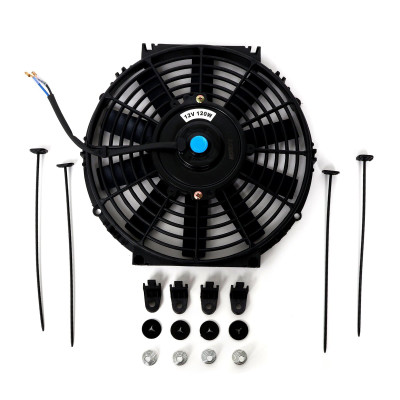 BLOX Racing Electric Slim Fan - 12in 120W - Straight Blade Black - V2 - BXCC-00002-BK-V2 User 1