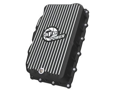 aFe 20-26 GM Trucks L6 3.0L Transmission Pan - Black w/ Machined Fins - 46-71420B Photo - Primary