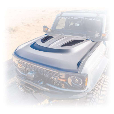 Turn Offroad 21-26 Ford Bronco Heat Extraction Fiberglass Hood - HT-HD-M1 Photo - Primary