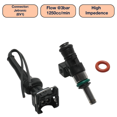DeatschWerks Universal 1250cc Single Fuel Injector / 34mm Length / 14mm O-Ring Seals - DW1250-34-14-14-1 Photo - Primary