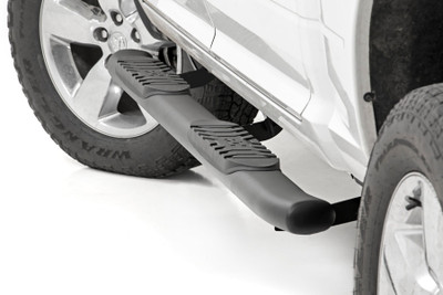 Rough Country Oval Nerf Step Crew Cab | Black | Ram 1500/2500/3500 2WD/4WD (2010-2025 & Classic)
