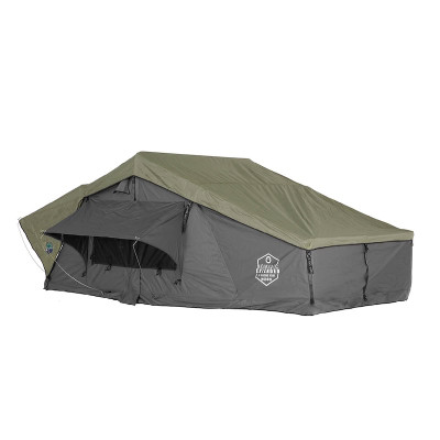 Overland Vehicle Systems HD Nomadic Extended Soft Shell Roof Top Tent, Grey Body & Green Rainfly