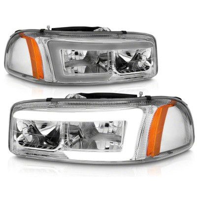 Raxiom 99-06 Chevrolet Sierra 1500 Axial Series LED DRL Headlights- Chrome Housing- Clear Lens - S523543 Photo - Primary