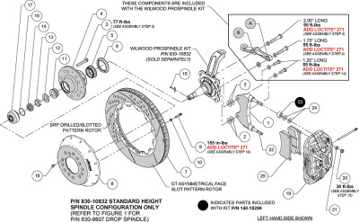Wilwood kit front XRS6R wwe pro spindle 13.00 rotor GT red - 140-18298-R Photo - Primary