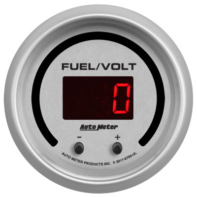 Autometer 52.4mm Silver Switchable 0-100 Fuel Level/8-18V Voltmeter Ultra-Lite Elite Digital Gauge - 6709-UL User 2