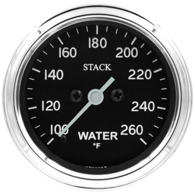 Autometer Stack 52mm 100-260 Deg F 1/8in NPTF Male Pro Stepper Motor Water Temp Gauge - Classic - ST3308C Photo - Primary