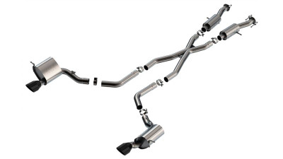 Borla 15-21 Jeep Grand Cherokee SRT 6.4L V8 AWD S-Type Cat-Back Exhaust System - Black Tips T-304SS - 140632CB Photo - Primary