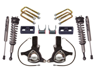 MaxTrac 16-18 GM C1500 2WD w/Stamped Steel Susp. 7in/4in MaxPro Elite Spindle Lift Kit w/FOX Shocks - K881774F Photo - Primary