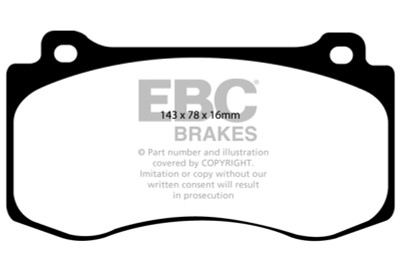 EBC 06-10 Jeep Grand Cherokee SRT-8 6.1L Orangestuff Front Brake Pads - ED91764 Photo - Primary