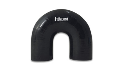 Vibrant 4 Ply Reinforced Silicone Elbow Connector - 1.25in ID x 5.50in Leg 180 Deg Elbow (Black) - 19656 Photo - Primary