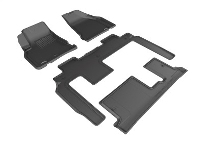 3D MAXpider 2009-2017 Chevrolet Traverse Kagu 1st & 2nd & 3rd Row Floormats - Black - L1CH06001509 Photo - Primary