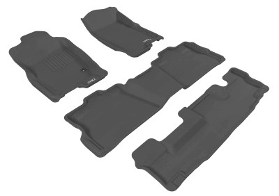 3D MAXpider 2006-2010 Ford Explorer Kagu 1st & 2nd & 3rd Row Floormats - Black - L1FR03501509 Photo - Primary