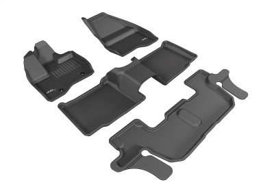 3D MAXpider 2011-2014 Ford Explorer Kagu 1st & 2nd & 3rd Row Floormats - Black - L1FR07901509 Photo - Primary