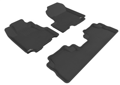 3D MAXpider 2007-2011 Honda CR-V Kagu 1st & 2nd Row Floormats - Black - L1HD00601509 Photo - Primary