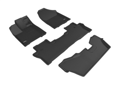 3D MAXpider 2016-2020 Honda Pilot 8-Passenger Kagu 1st & 2nd & 3rd Row Floormats - Black - L1HD07301509 Photo - Primary