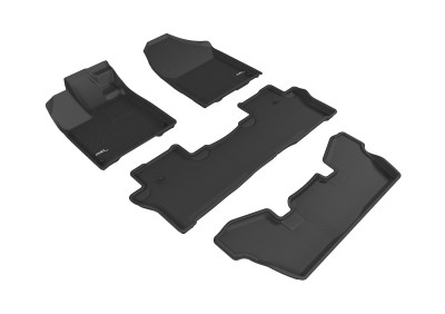 3D MAXpider 2016-2020 Honda Pilot 7-Passenger Kagu 1st & 2nd & 3rd Row Floormats - Black - L1HD08401509 Photo - Primary