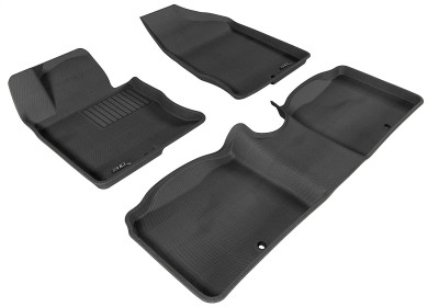 3D MAXpider 2012-2017 Hyundai Azera Kagu 1st & 2nd Row Floormats - Black - L1HY02601509 Photo - Primary