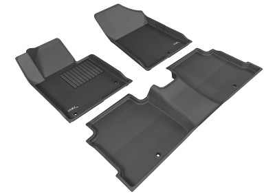 3D MAXpider 2015-2019 Hyundai Sonata/2016 Sonata Hybrid Kagu 1st & 2nd Row Floormats - Black - L1HY05101509 Photo - Primary
