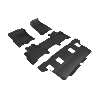 3D MAXpider 2007-2010 Lincoln Navigator Kagu 1st & 2nd Row Floormats - Black - L1LC00401509 Photo - Primary