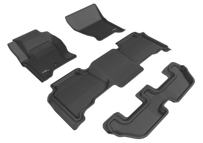 3D MAXpider 2009-2012 Land Rover Lr4 Kagu 1st & 2nd & 3rd Row Floormats - Black - L1LR01501509 Photo - Primary