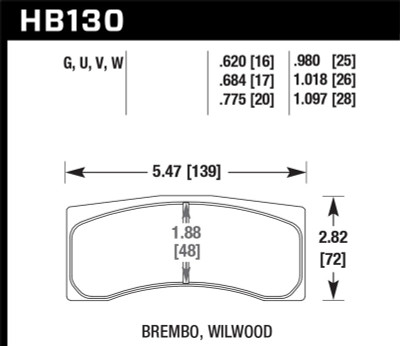 Hawk ER-1 Endurance Racing Brake Pads for Brembo/Wilwood Motorsport Calipers - HB130D.775 Photo - Primary