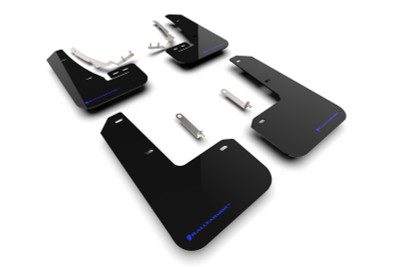 Rally Armor 2022 MK8 Volkswagen Golf GTI/R Black UR Mud Flap w/ Blue Logo - MF80-UR-BLK/BL Photo - Primary