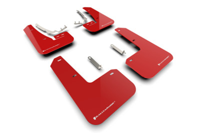 Rally Armor 2022 MK8 Volkswagen Golf GTI/R Red UR Mud Flap w/ White Logo - MF80-UR-RD/WH Photo - Primary