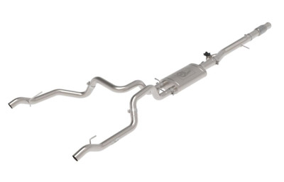 aFe Gemini XV 4in to Dual 3in 304 SS Cat-Back Exhaust w/ Cutout 19-21 GM Silverado/Sierra V8-6.2L - 49-34140