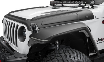 Bushwacker 18-22 Jeep Wrangler 2/4dr / 20-22 Jeep Gladiator Trail Armor Hood Armor (3pc) - Tex. Blk - 14131 Photo - Primary