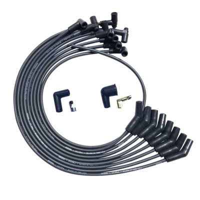 Moroso BBC Over Valve Cover 135 Deg Plug End HEI Dist Unsleeved Ultra Spark Plug Wire Set - Black - 51042 User 1