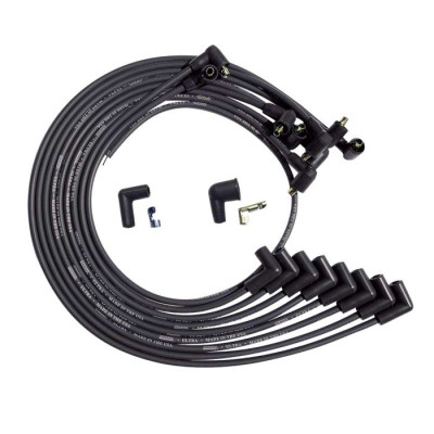 Moroso BBC Under Header 90 Deg Plug Non-HEI Dist Unsleeved Ultra Spark Plug Wire Set - Black - 51044 User 1