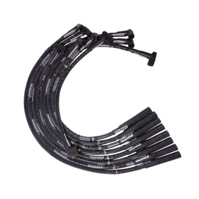 Moroso SB Chrysler Mopar Sleeved Str Plug HEI Dist Ultra Spark Plug Wire Set - Black - 51555 User 1