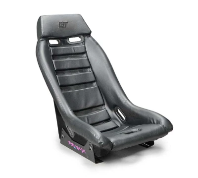NRG GT Retro Bucket Seat - Black PVC Leather Black Stitching Black Fiberglass Back - PRI-100BK-MIDNIGHT Photo - Primary