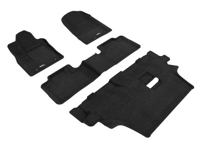 3D MAXpider 2012-2021 Dodge Durango 7-Seat Elegant 1st 2nd & 3rd Row Floormats - Black - L1DG02504709 Photo - Primary