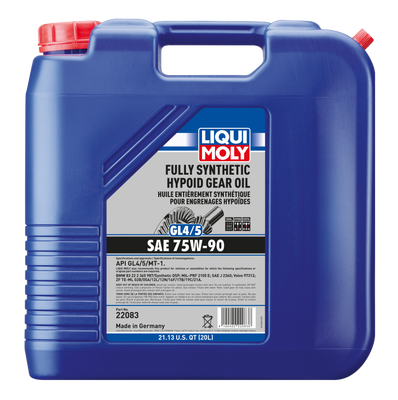 LIQUI MOLY 20L Fully Synthetic Hypoid Gear Oil (GL4/5) 75W90 - 22083 Photo - Primary