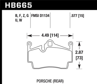 Hawk 17-20 Porsche 718 Boxster 2.0L Base Exc.Ceramic Composite Brakes Rear ER-1 Brake Pads - HB665D.577 Photo - Primary