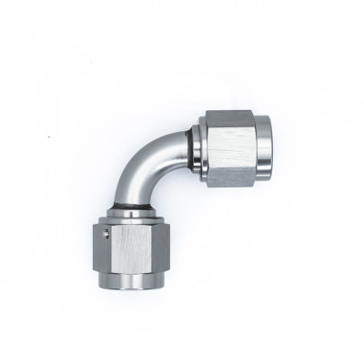 DeatschWerks 6AN Flare Female Swivel 90-Degree to 6AN Flare Female Swivel - Anodized Matte Black - 6-02-0215-B Photo - Primary