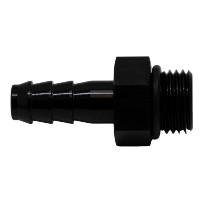 DeatschWerks 6AN ORB Male to 5/16in Male Triple Barb Fitting (Incl O-Ring) - Anodized Matte Black - 6-02-0502-B Photo - Primary