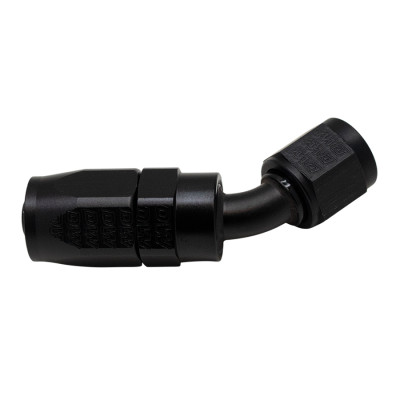 DeatschWerks 6AN Female Swivel 45-Degree Hose End CPE - Anodized Matte Black - 6-02-0802-B Photo - Primary