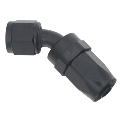 DeatschWerks 8AN Female Swivel 45-Degree Hose End CPE - Anodized Matte Black - 6-02-0806-B Photo - Primary