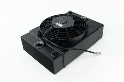 CSF Universal Drag Race / Tuck Radiator w/9in Spal Fan - 10.5in H x 10in L x 3.6in W - Black - 7065B Photo - Primary