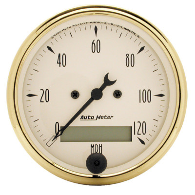 AutoMeter Gauge Speedometer 3-1/8in. 120MPH Elec. Prog. W/ Lcd Odo Golden Oldies - 1588 Photo - Primary