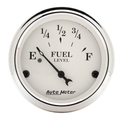 AutoMeter Gauge Fuel Level 2-1/16in. 240 Ohm(e) to 33 Ohm(f) Elec Old Tyme White - 1606 Photo - Primary