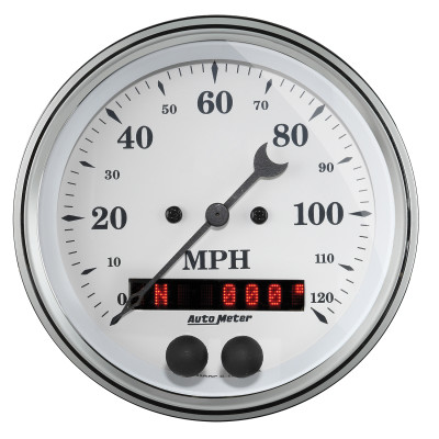 AutoMeter Gauge Speedometer 3-3/8in. 120MPH Gps Old Tyme White - 1649 Photo - Primary