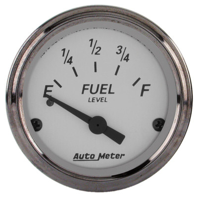 AutoMeter Gauge Fuel Level 2-1/16in. 0 Ohm(e) to 30 Ohm(f) Elec American Platinum - 1907 Photo - Primary
