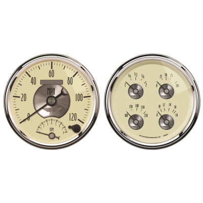 AutoMeter Gauge Kit 2 Pc. Quad & Tach/Speedo 5in. Prestige Antq. Ivory - 2004 Photo - Primary