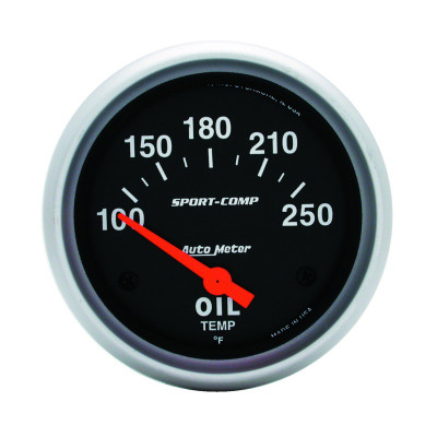 AutoMeter Gauge Oil Temp 2-5/8in. 100-250 Deg. F Electric Sport-Comp - 3542 Photo - Primary